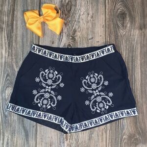 Hayden girls Embroidered Navy Shorts